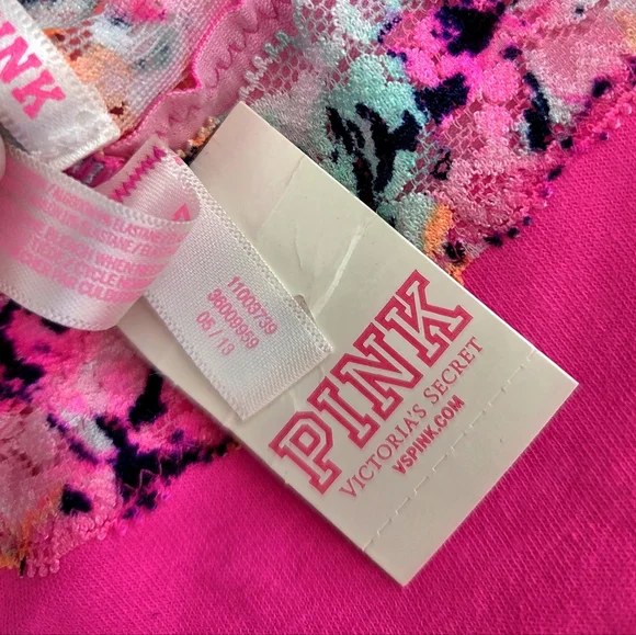 Victoria's Secret PINK VTG Extra Low Rise Cheeky Panty Rainbow Floral Lace NWT - Picture 10 of 13